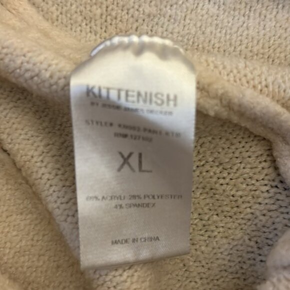Kittenish (set) brown & cream V neck striped sweater & matching sweatpants XL - Picture 12 of 14